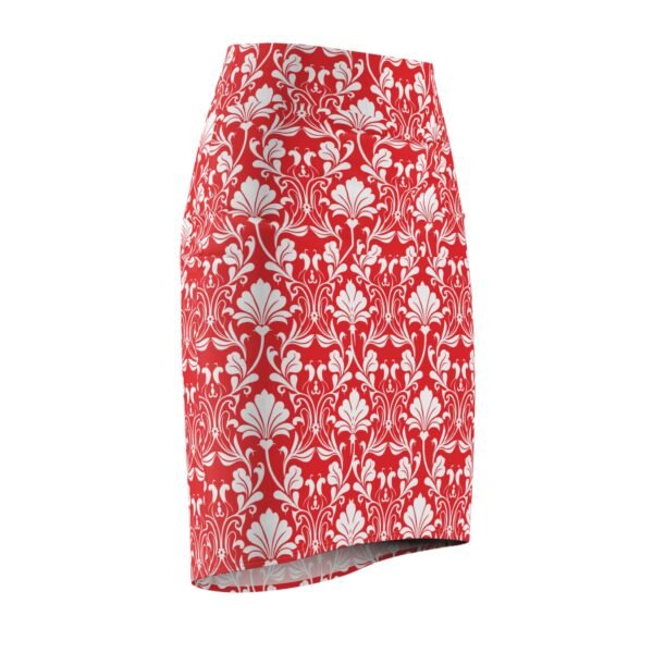 Women's Pencil Skirt Flora Red white (AOP) - Image 4