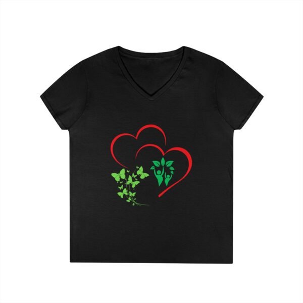 Women V-Neck T-Shirt love & green - Image 7