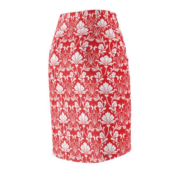Women's Pencil Skirt Flora Red white (AOP) - Image 5