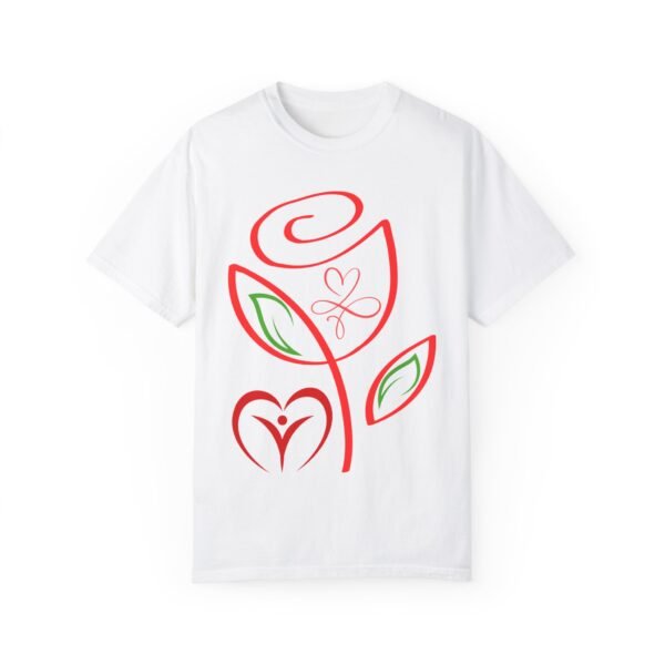 Women Garment-Dyed T-shirt Rose Art