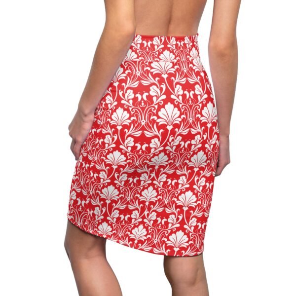 Women's Pencil Skirt Flora Red white (AOP) - Image 6