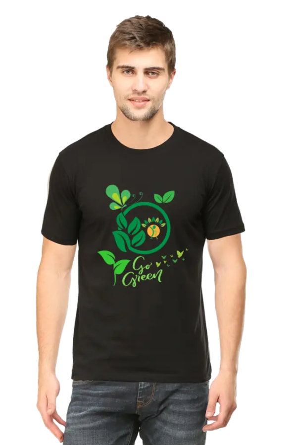 Ecofashionista GOGREEN Leaves Butterflies Men T-SHIRT - Image 2