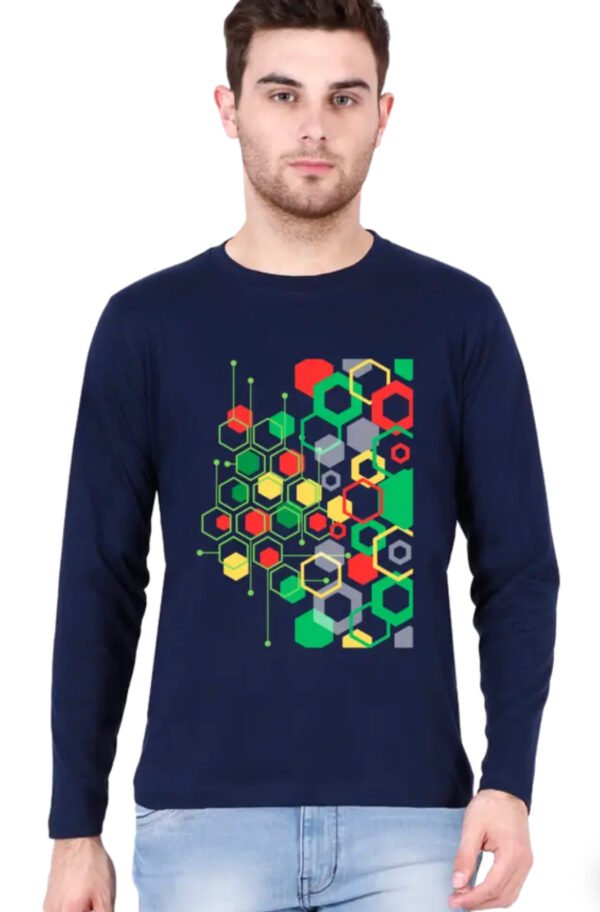 Ecofashionista Geoabstract Full Sleeve 01 Men - Image 2